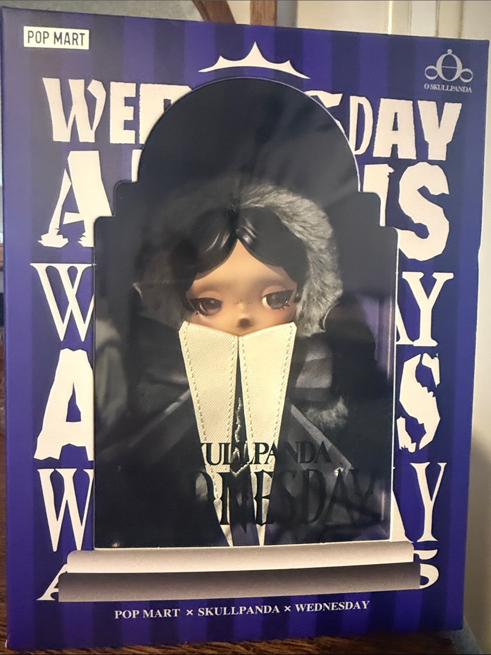 POP MART Skullpanda Wednesday Doll - Black & Gray